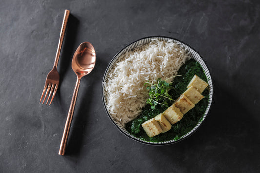 Saag Paneer and Rice